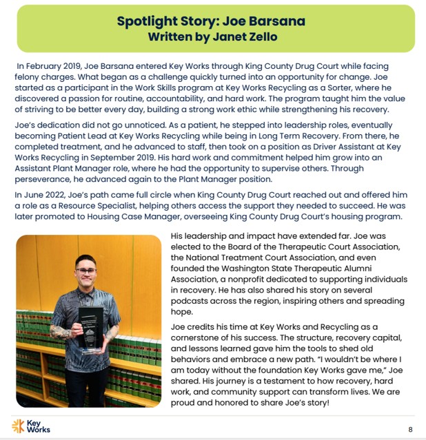 Joe Barsana featured in Key Works newsletter!