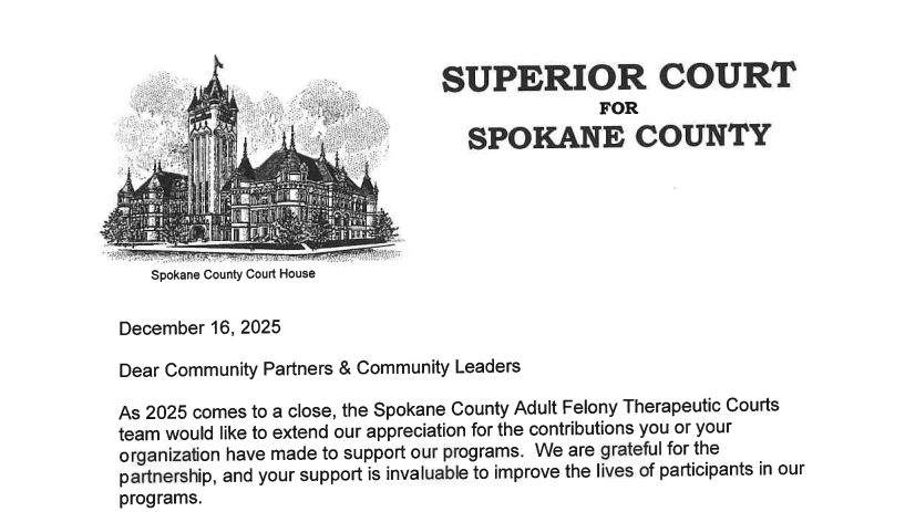 Spokane County Adult Felony Therapeutic Courts prepare Partner letter for presentation