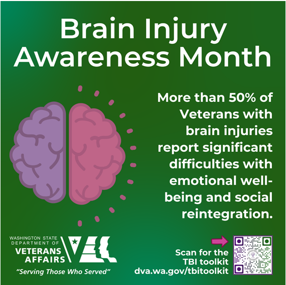 WDVA recognizes March as Brain Injury Awareness Month with tools of support
